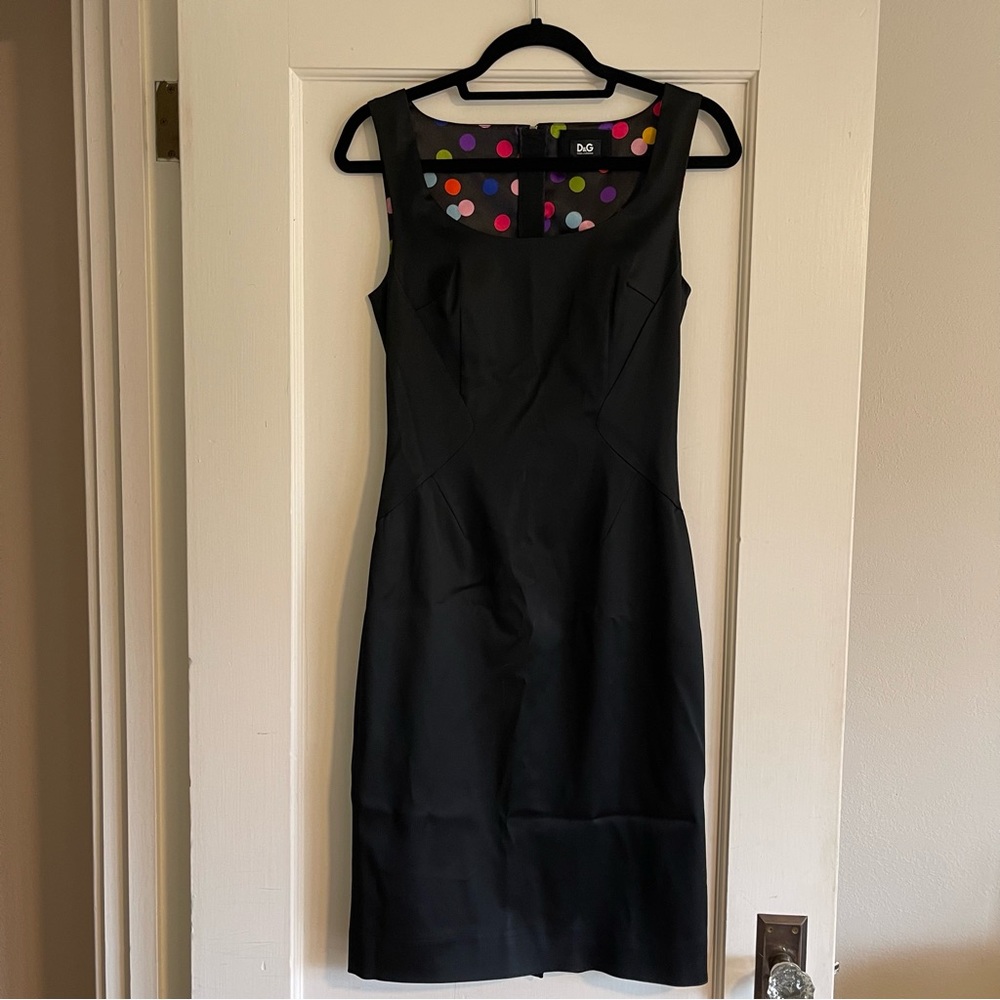 Dolce & Gabbana classic black satin dress size 2
